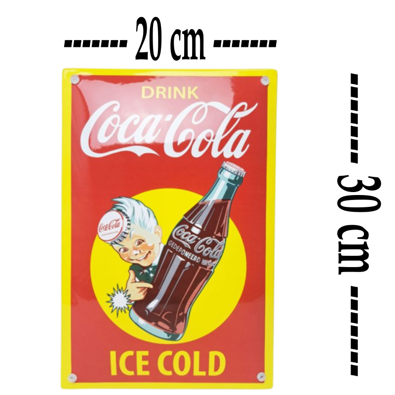 Plaque émaillée Coca-cola boy - Maison/Déco/Les plaques