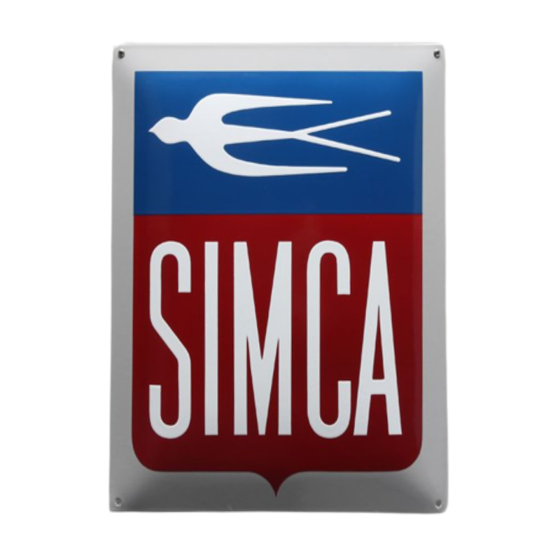 plaque émaillée logo simca automobiles 40x50 cm