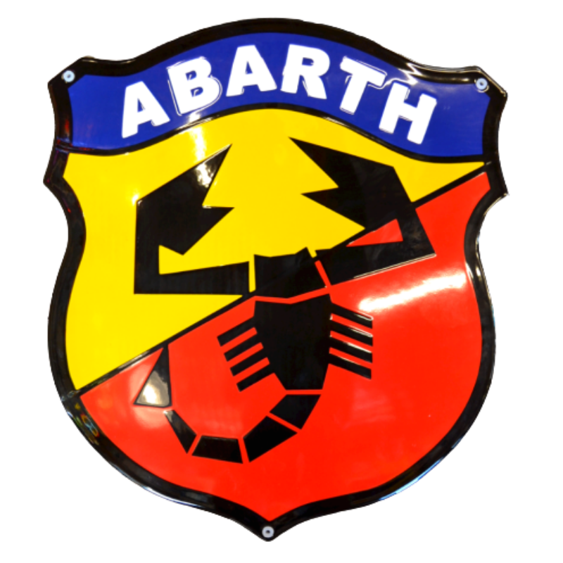 plaque émaillée logo Abarth automobiles 40x35 cm