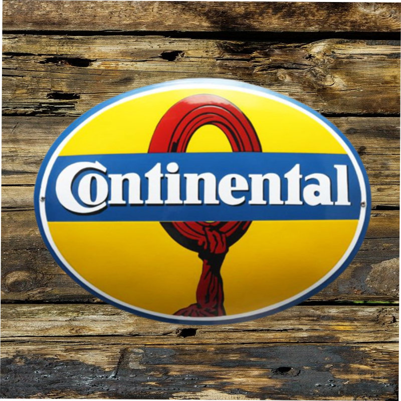 plaque émaillée vintage logo continental ovale