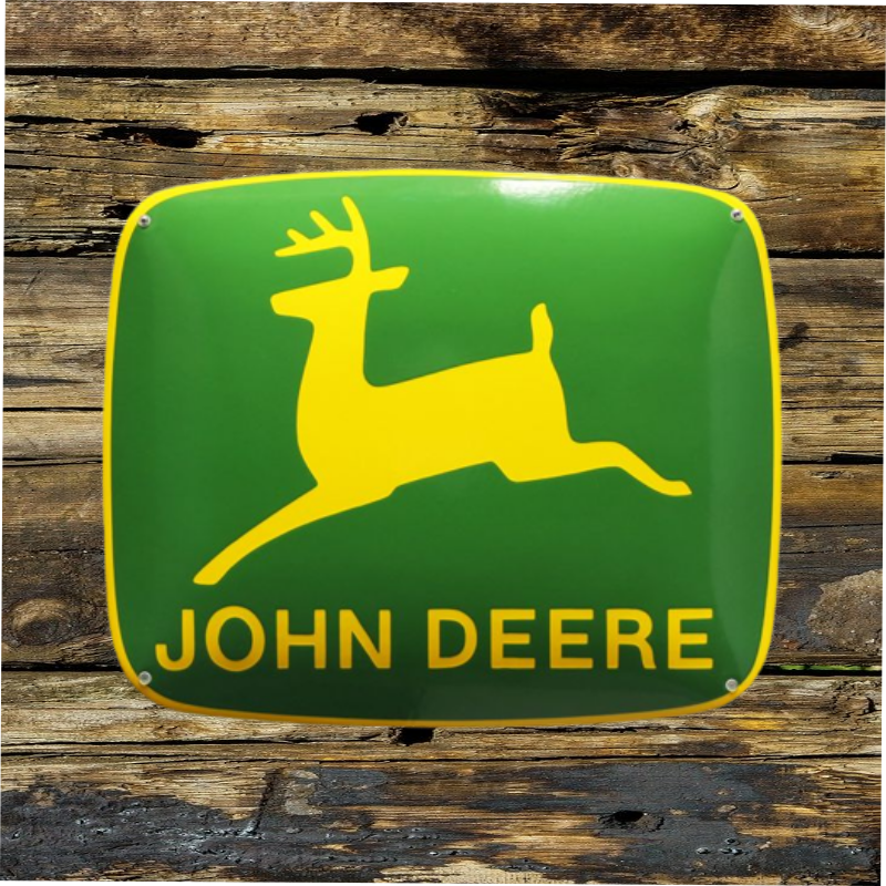 plaque émaillée vintage john deere logo