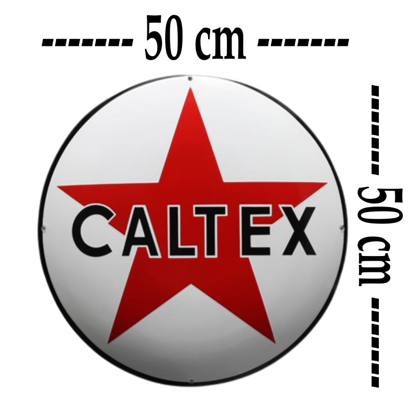 plaque émaillée bombée caltex