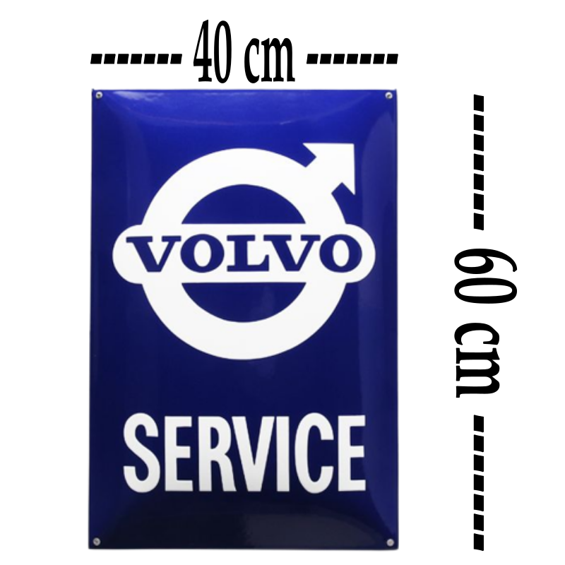 plaque émaillée bombée volvo service