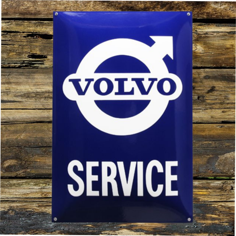 plaque émaillée vintage Volvo service