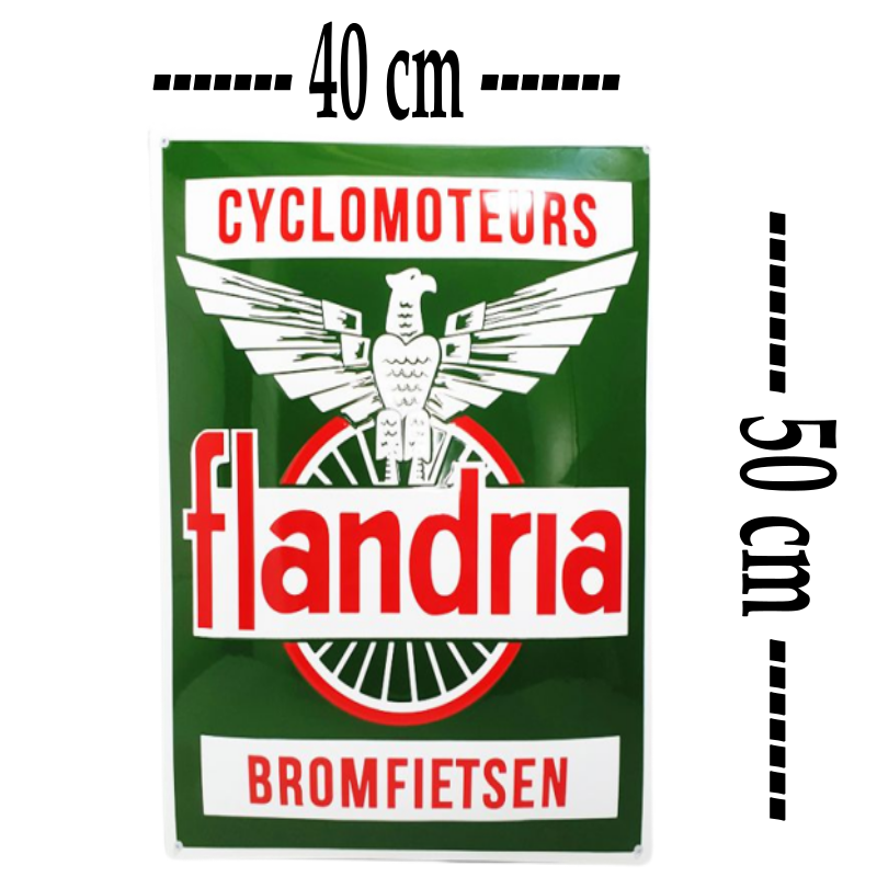 plaque émaillée bombée cyclomoteurs Flandria