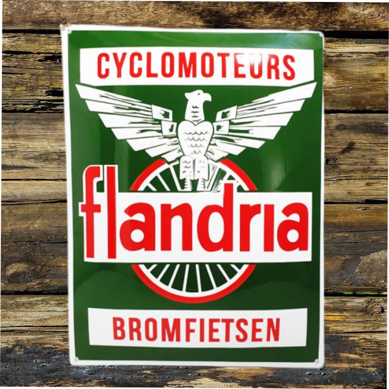 plaque émaillée bombée vintage Flandria
