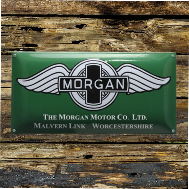 plaque émaillée bombée vintage Morgan Co.