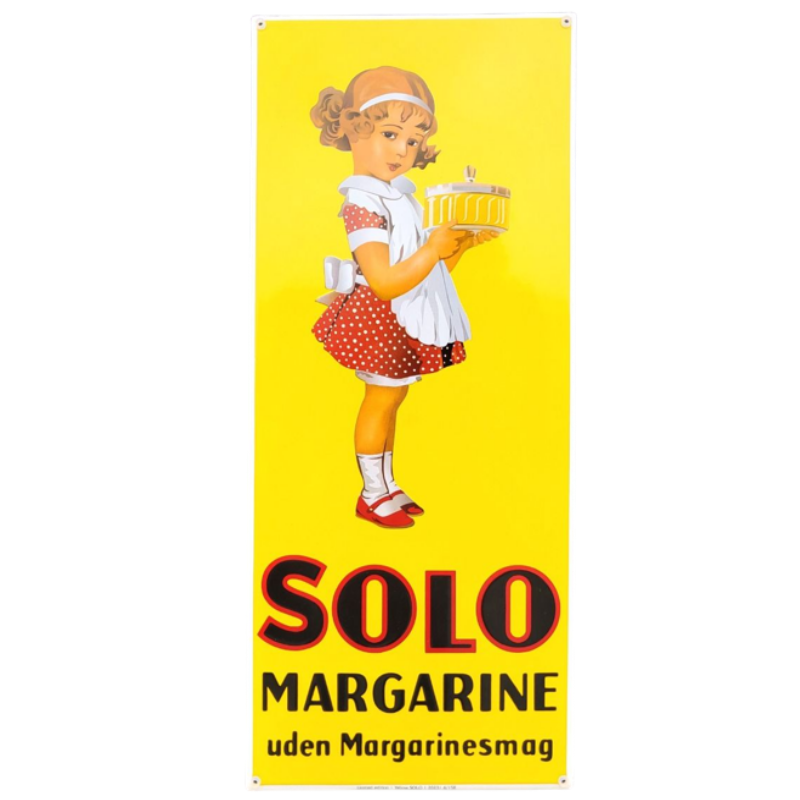 plaque émaillée margarine solo édition limitée 60x25 cm