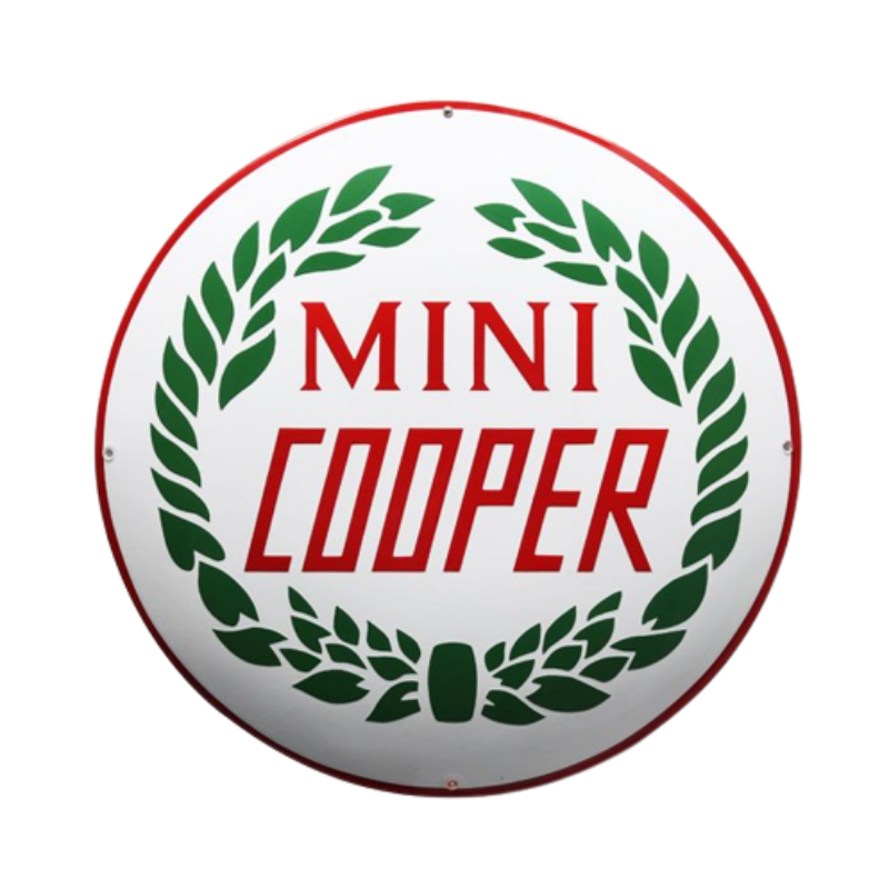 Plaque émaillée Mini Cooper