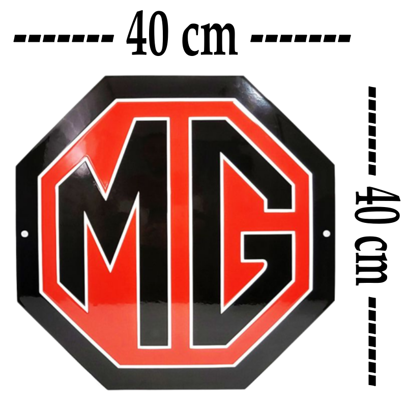 plaque émaillée bombée logo MG
