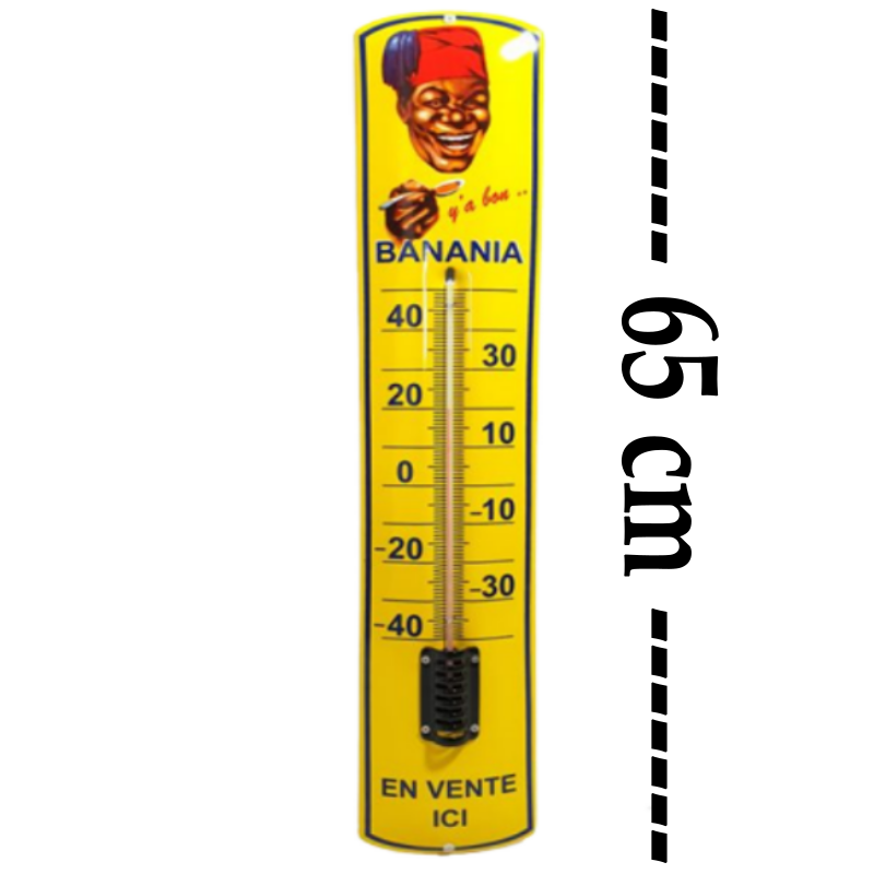 thermomètre émaillé bombé banania 65cm