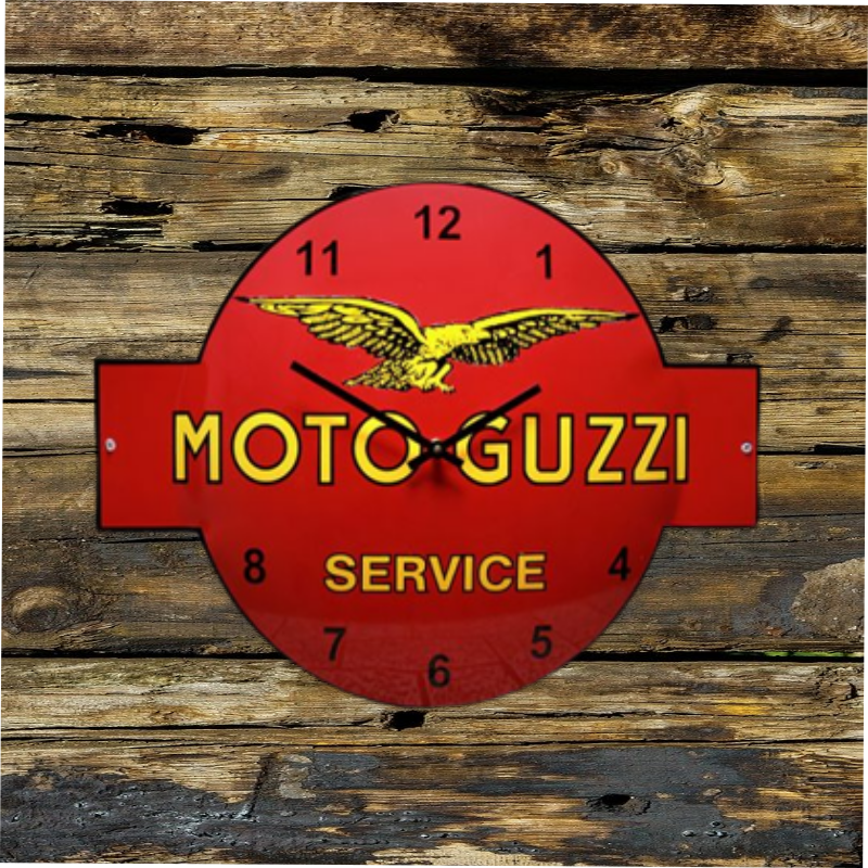pendule vintage Moto Guzzi émaillée
