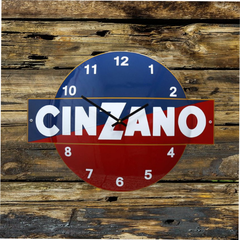 pendule vintage Cinzano apéritif émaillée