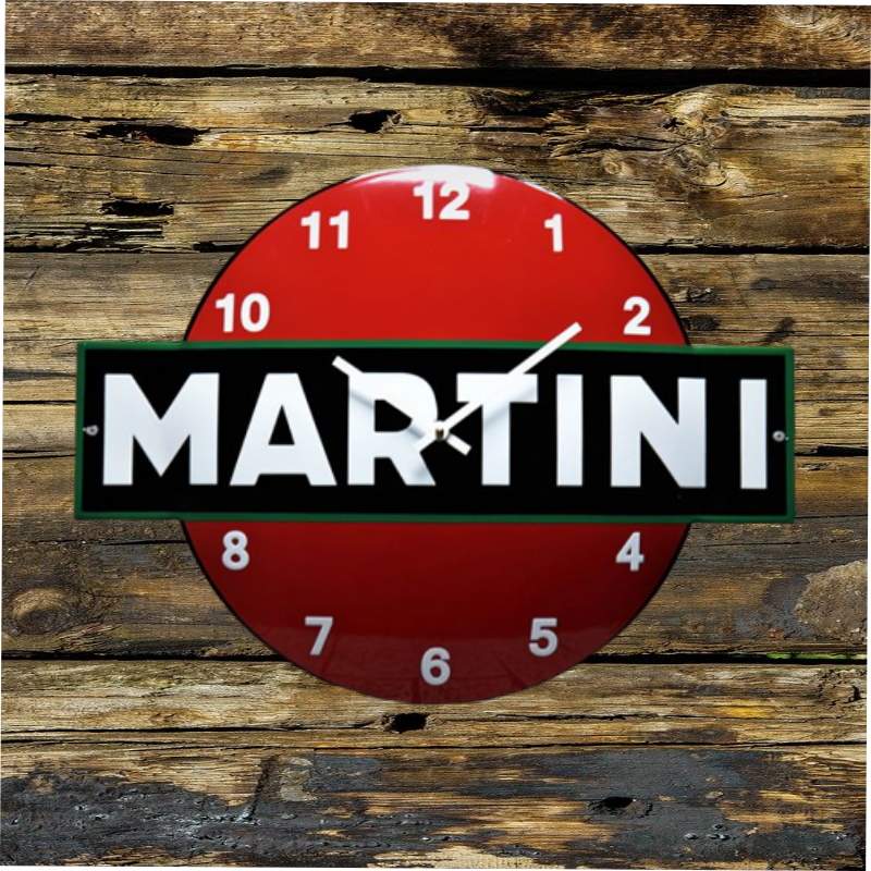 pendule vintage logo Martini apéritif émaillée