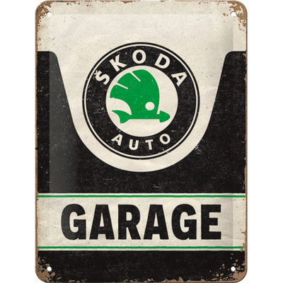 plaque en relief Skoda auto garage 15x20cm