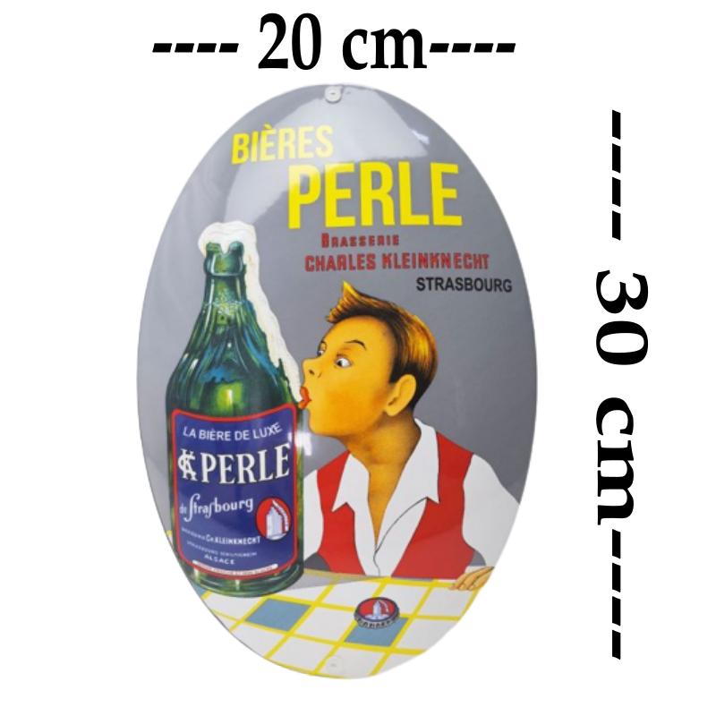 plaque émaillée bière dAlsace Perle Strasbourg 20x30