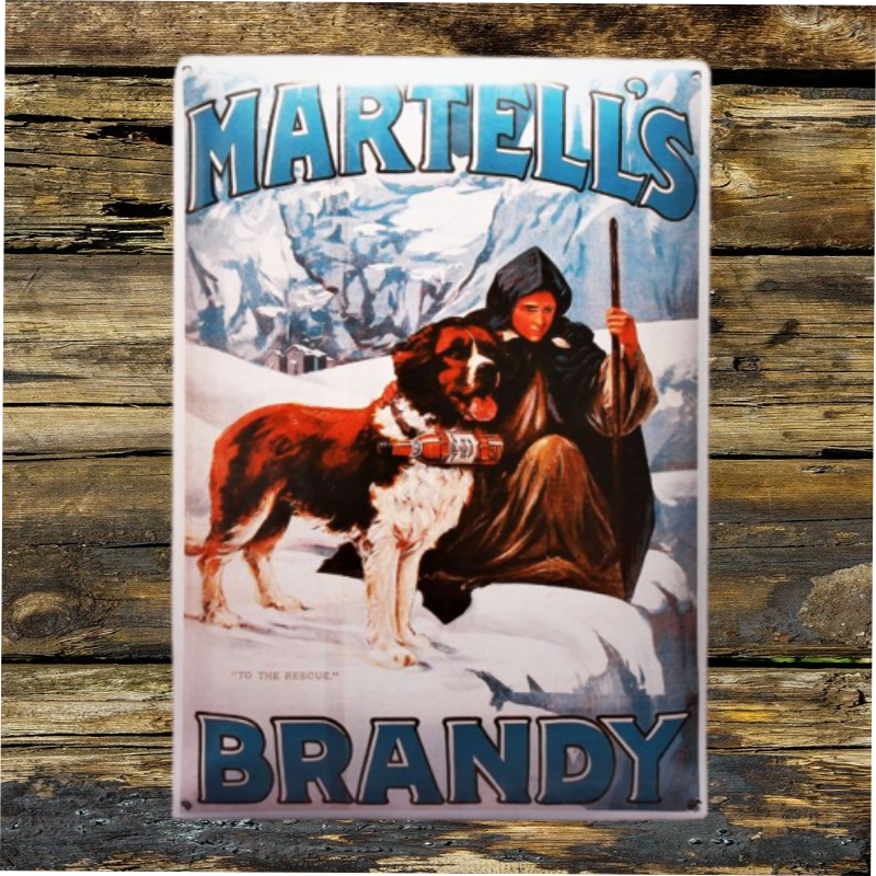 plaque émaillée publicitaire cognac Martell 50x35 cm