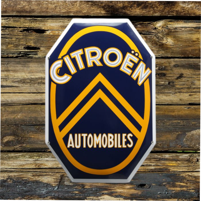 plaque émaillée vintage Citroen automobiles 60x40 cm