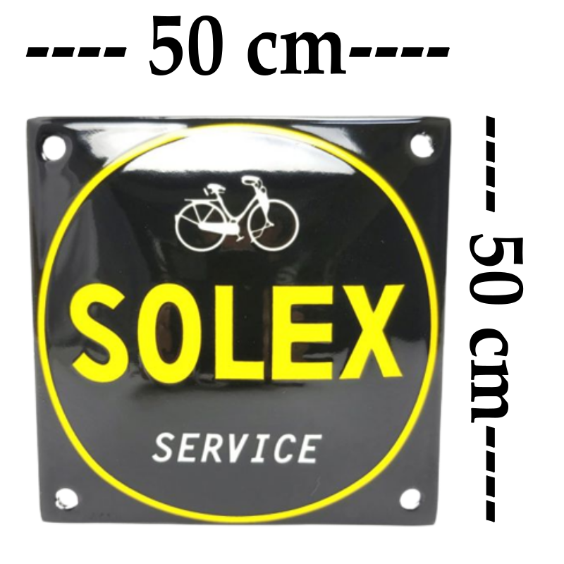 plaque émaillée carrée Solex service 50x50 cm