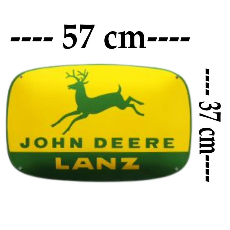 plaque émaillée ovale john deere lanz 57x37 cm