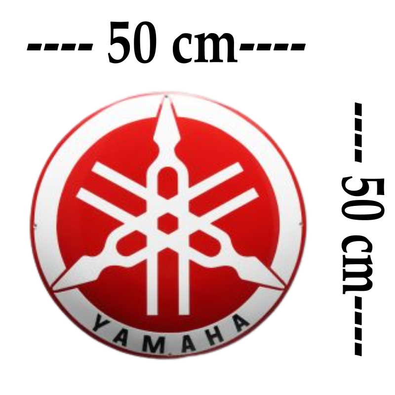 plaque émaillée ronde logo yamaha