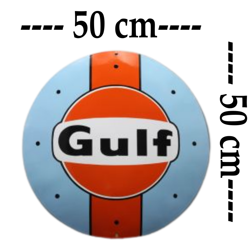 plaque émaillée bombée gulf