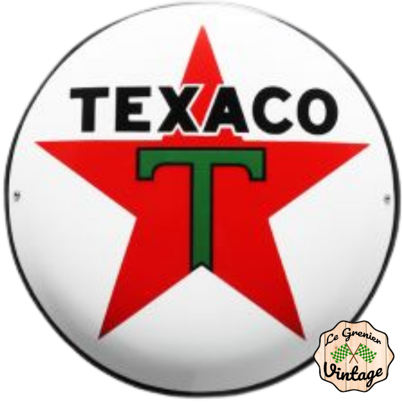 Plaque émaillée Texaco logo
