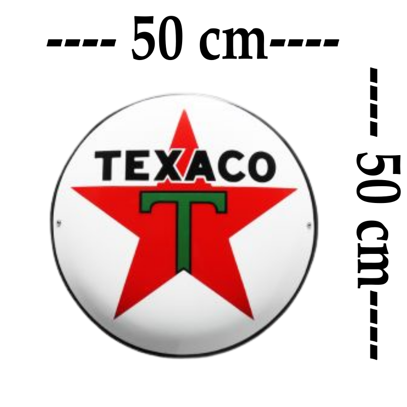 plaque émaillée bombée logo texaco