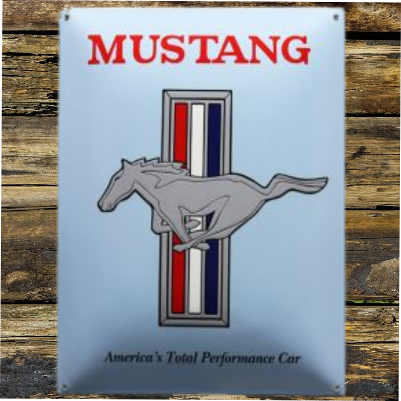 plaque émaillée Mustang americas total performance car