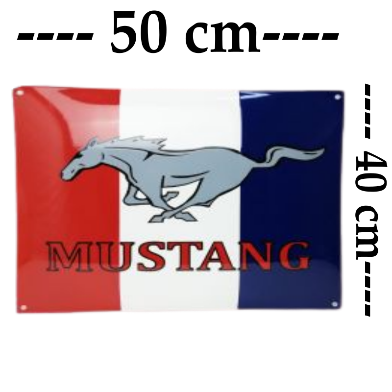 plaque émaillée Ford Mustang stripes