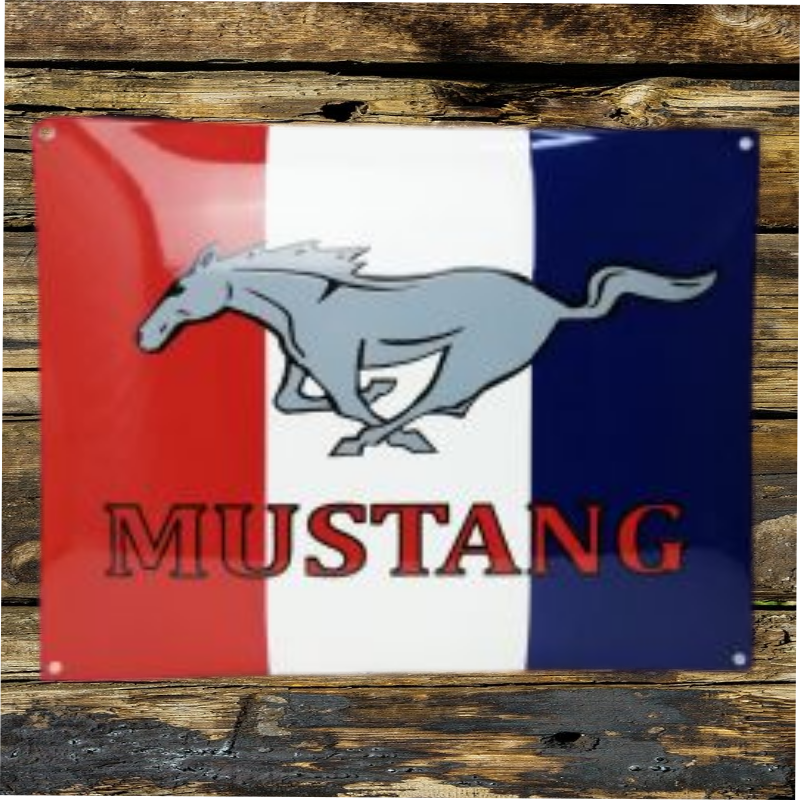 plaque émaillée Ford Mustang logo