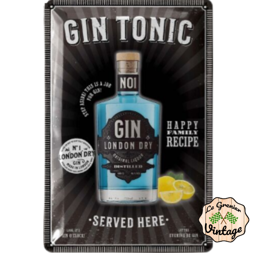 Plaque déco Gin tonic black edition