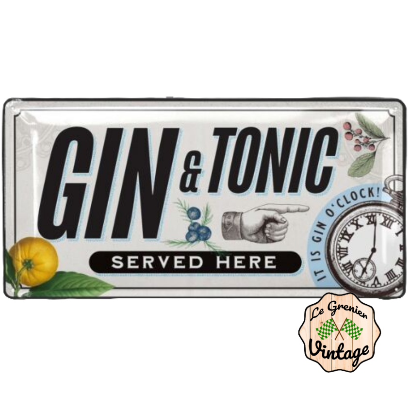 Plaque Gin tonic 34x17 cm