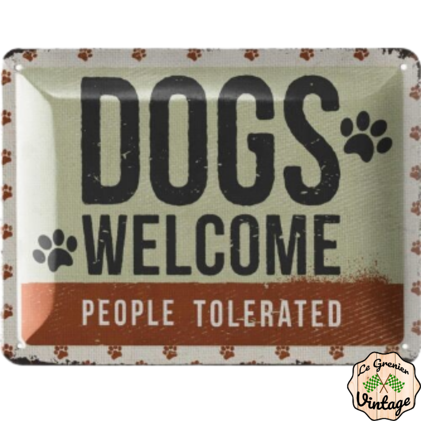 Plaque métal dogs welcome