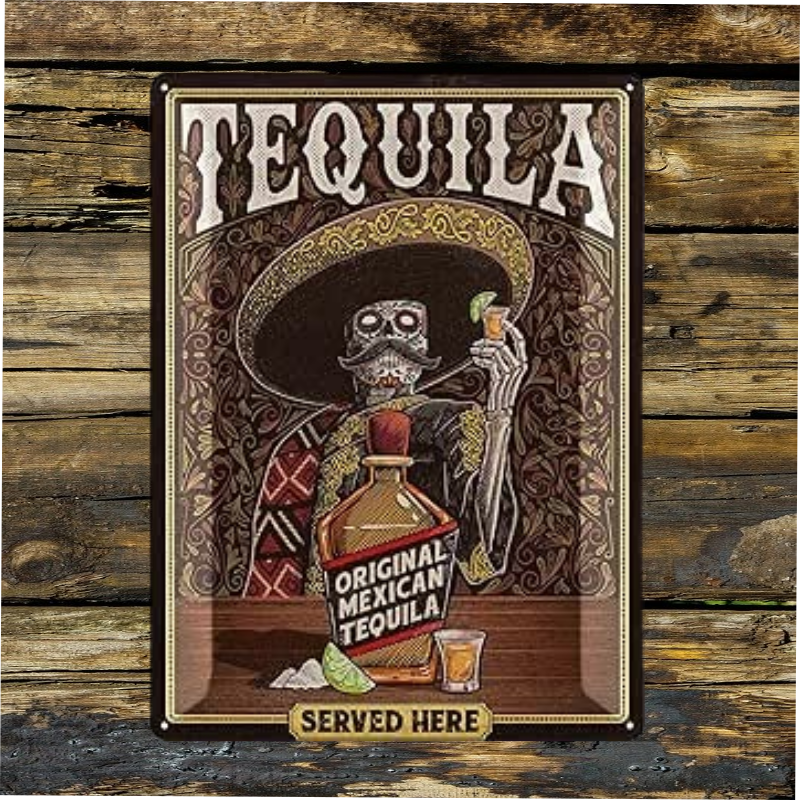 plaque mexican tequila 30x40cm