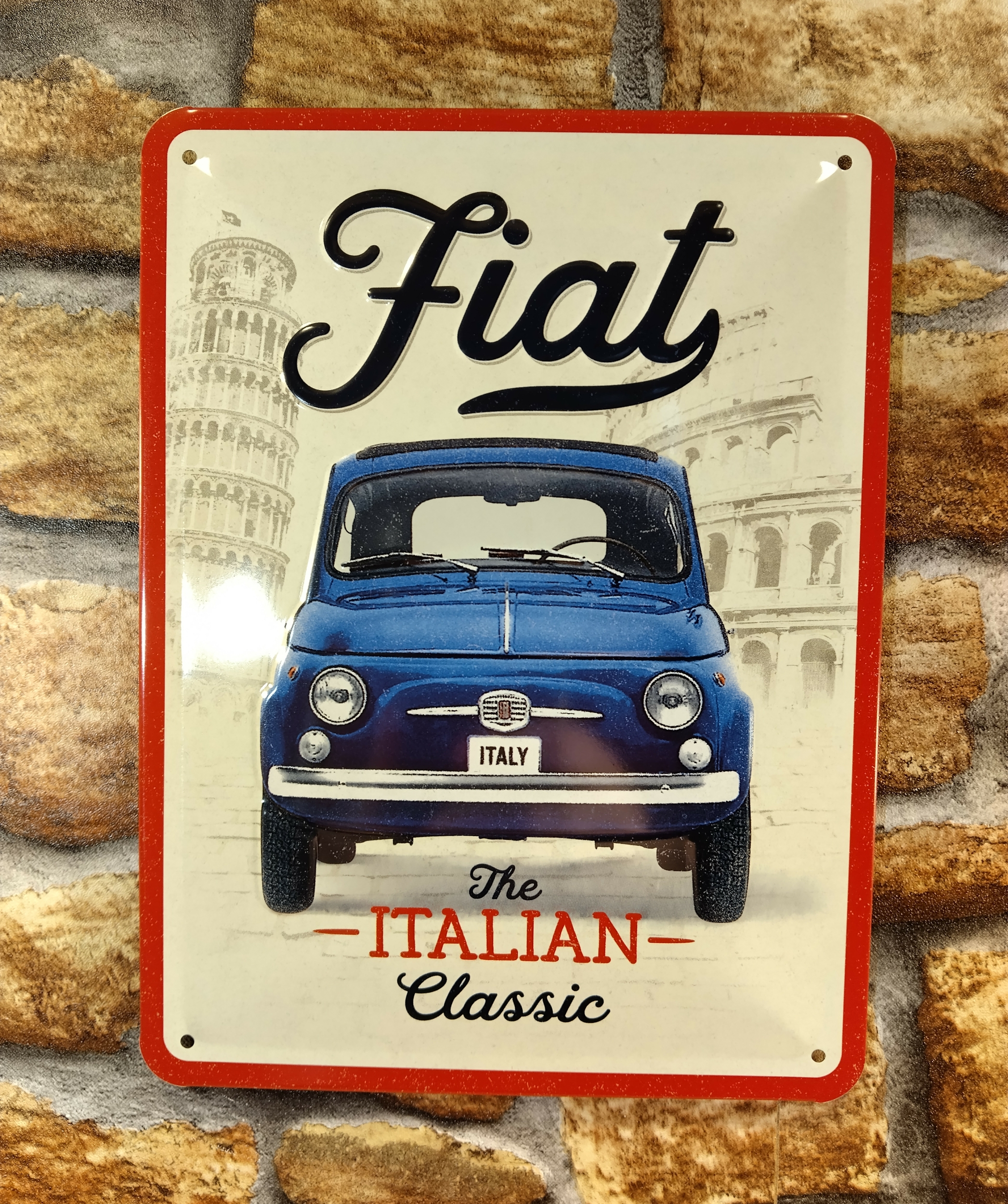 plaque déco fiat 500 italian classic