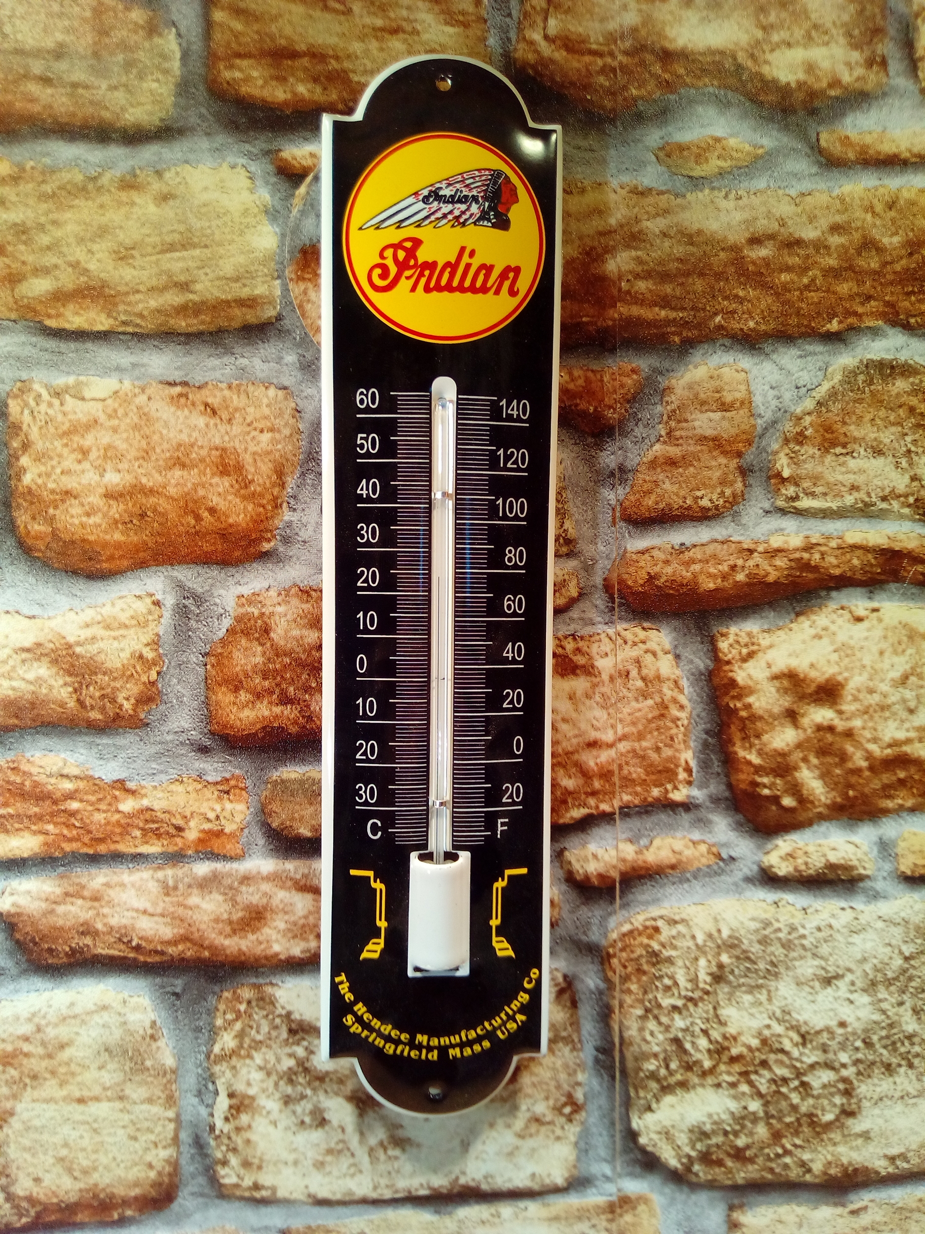 thermomètre émaillé moto indian