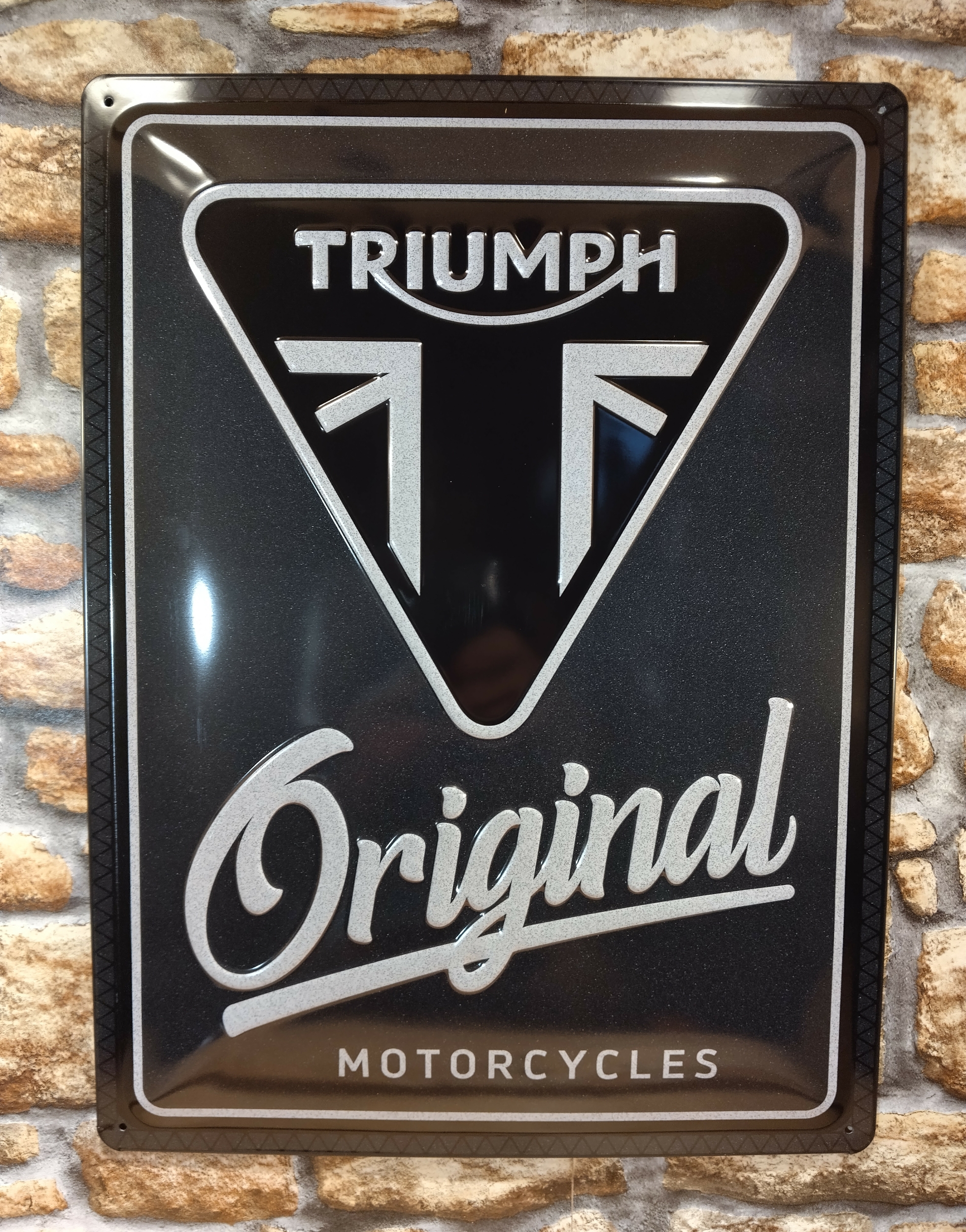 plaque publicitaire vintage moto triumph motorcycles