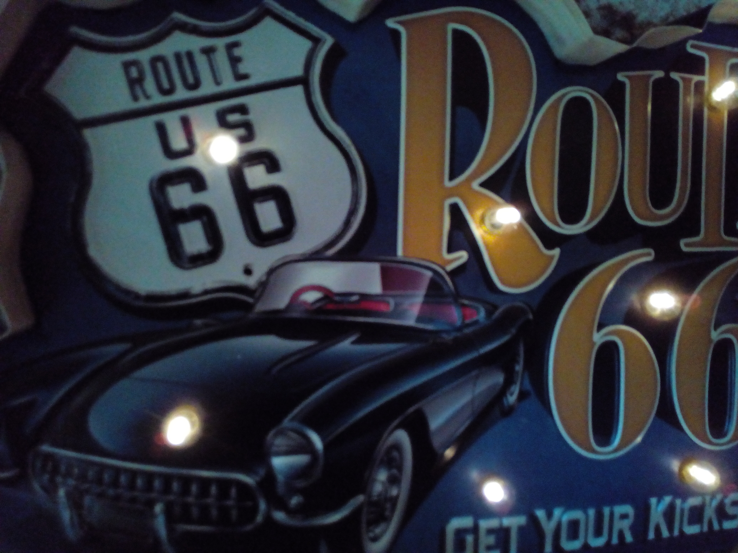 enseigne lumineuse route 66 vintage