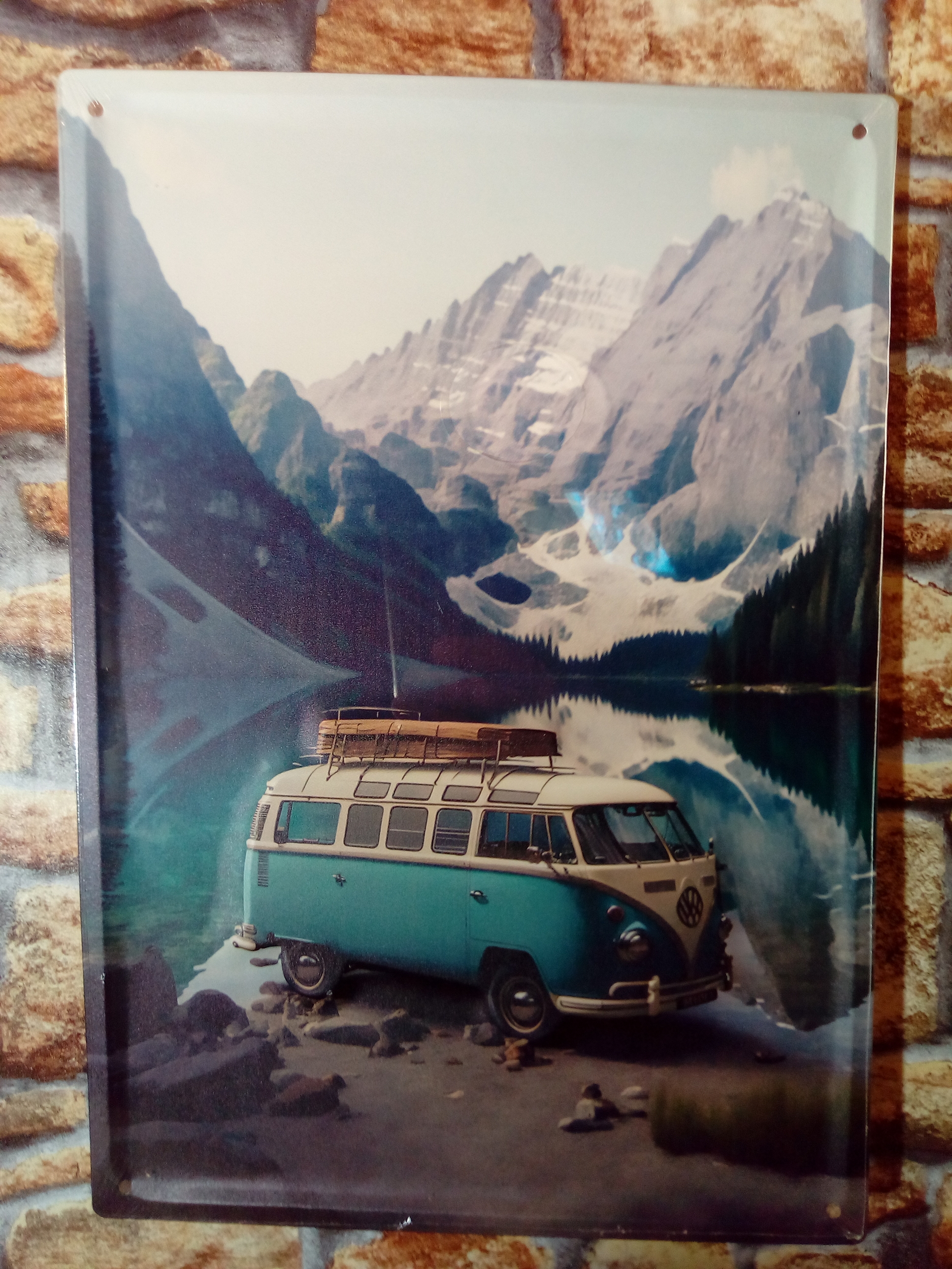plaque déco publicitaire volkswagen combi vintage
