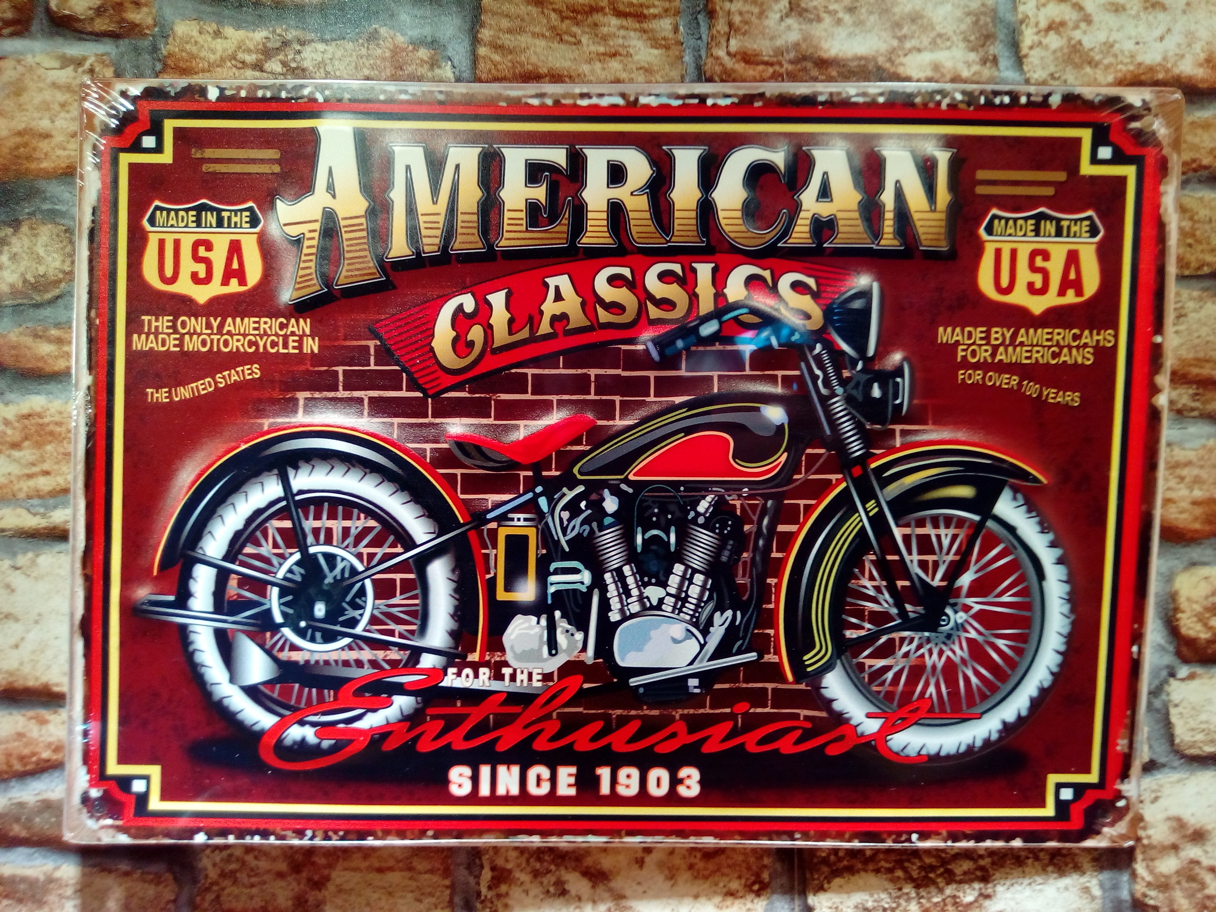 Plaque vintage american classic moto