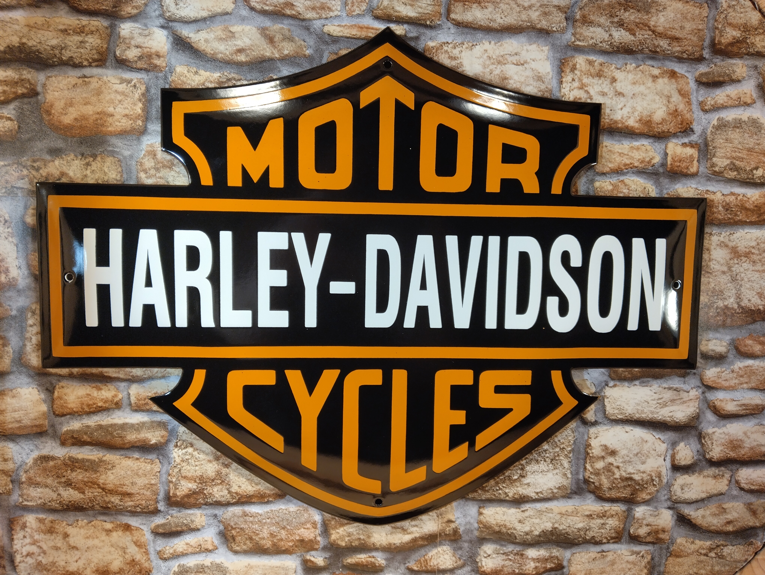 plaque émaillée Harley davidson motorcycles