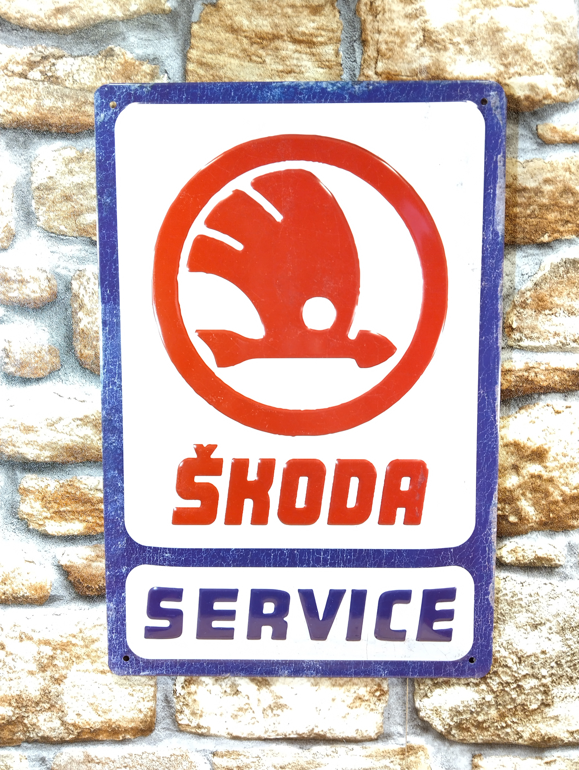 plaque déco publicitaire skoda service