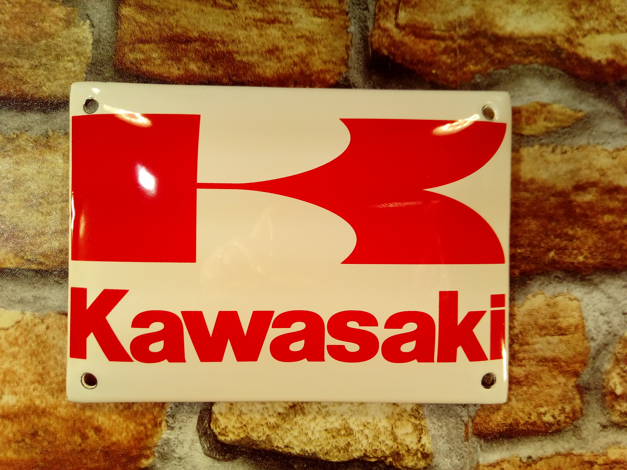 Plaque émaillée Kawasaki logo