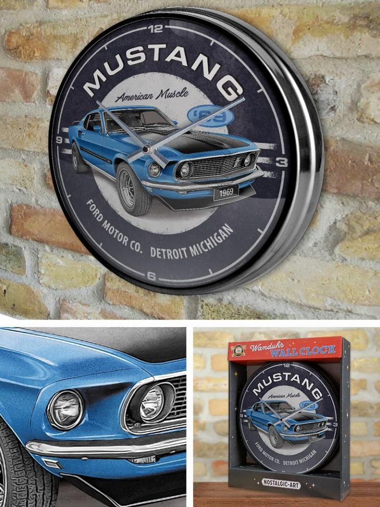 horloge murale ford mustang 1969