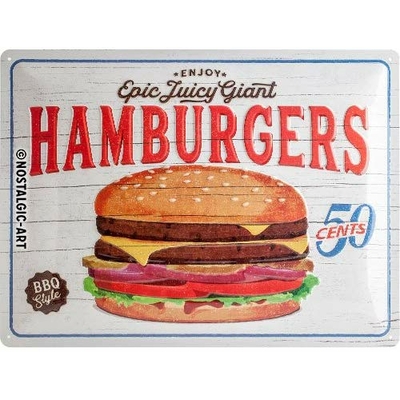 Plaque métal vintage fast-food 40 x 30