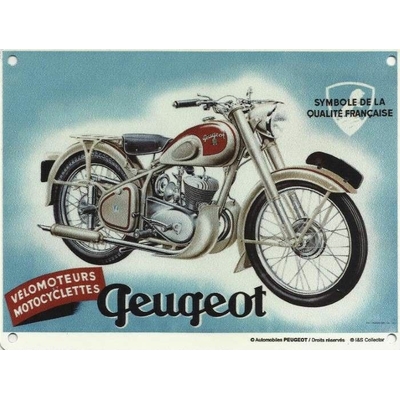 Plaque publicitaire moto Peugeot 40x30
