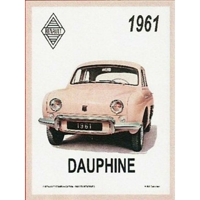 Plaque métal Renault Dauphine 15 x 20