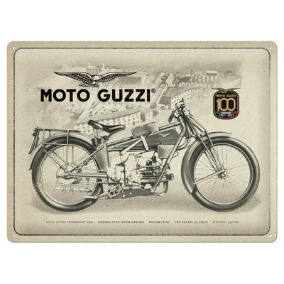 Plaque anniversaire 100 ans moto Guzzi 40x30