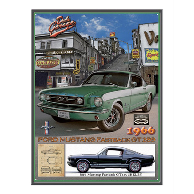 plaque métal ford Mustang fastback